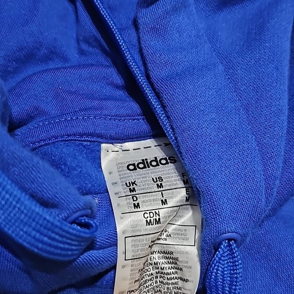 Adidas‎ Blue Gray White Hoodie Medium - Picture 7 of 8